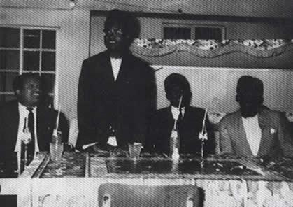 Hon.Abubaker Kakyama Mayanja, then Minister of Education in Buganda Government, speaking at Kibuli T.T.C, the only Muslim-founded Teacher&#039;s College then.