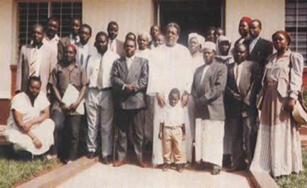 Headteachers of UMEA schools and other Muslim educationists after a meeting with Minister of State for Education- Hon Capt. Francis Babu, 1999